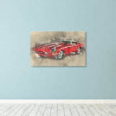 Waterverf Race auto muurkunst canvas print (Insitu (Houten vloer))
