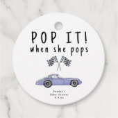 Waterverf race auto - pop het! Als ze poppen Bedankjes Labels (Voorkant)