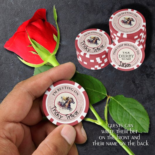Waterverf Race Paard Derby Poker Chips