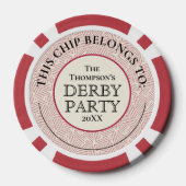 Waterverf Race Paard Derby Poker Chips (Achterkant)