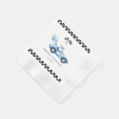 Waterverf raceauto 1e verjaardag servet (Hoek)