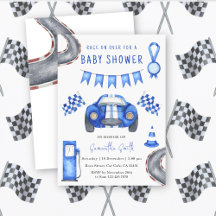 Waterverf Raceauto Baby Shower