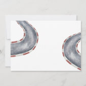 Waterverf raceauto eerste verjaardag Fast One Kaart (Achterkant)