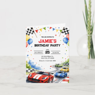 Waterverf Raceauto Verjaardagsfeestje Sport Jongen