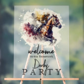 Waterverf Racehorse Derby Party Acryl Bord (Neutraal)