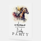 Waterverf Racehorse Derby Party Acryl Bord (Hoek)