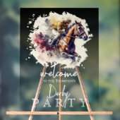 Waterverf Racehorse Derby Party Acryl Bord (Neutraal)