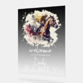 Waterverf Racehorse Derby Party Acryl Bord (Hoek)