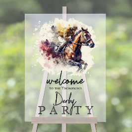 Waterverf Racehorse Derby Party Acryl Bord