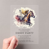 Waterverf Racehorse Derby Party Acryl Uitnodigingen (Insitu (Draagbaar))