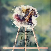 Waterverf Racehorse Derby Party Welkom Acryl Bord (Neutraal)