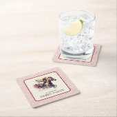 Waterverf Racehorse Derby Rood Kartonnen Onderzetters (Insitu)