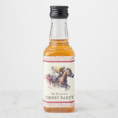 Waterverf Racehorse Derby Rood Likeurfles Etiket (Voorkant)