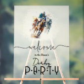 Waterverf Racehorse Jockey Derby Welkom Acryl Bord (Neutraal)