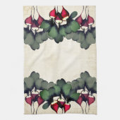 Waterverf radijs gepersonaliseerd monogram  theedoek (Verticaal)