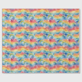 Waterverf Rainbogen en wolken Cadeaupapier (Vlak)