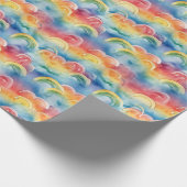Waterverf Rainbogen en wolken Cadeaupapier (Hoek)