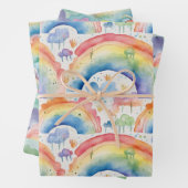 Waterverf Rainbogen en wolken Inpakpapier Vel (In situ)