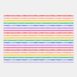 Waterverf Rainboogpatroonverjaardag Inpakpapier Vel