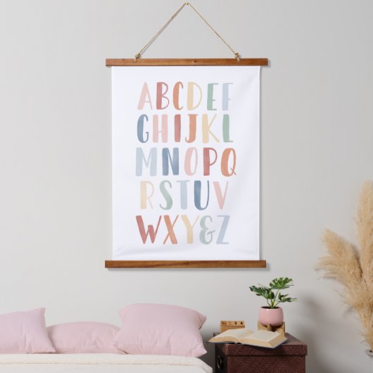 Waterverf Rainbow Alphabet Classroom Hangend Wandkleed (Slaapkamer)