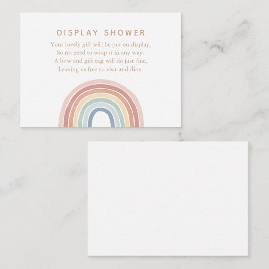 Waterverf Rainbow Baby Display Shower Enclosure C Informatiekaartje (Voorkant / Achterkant)