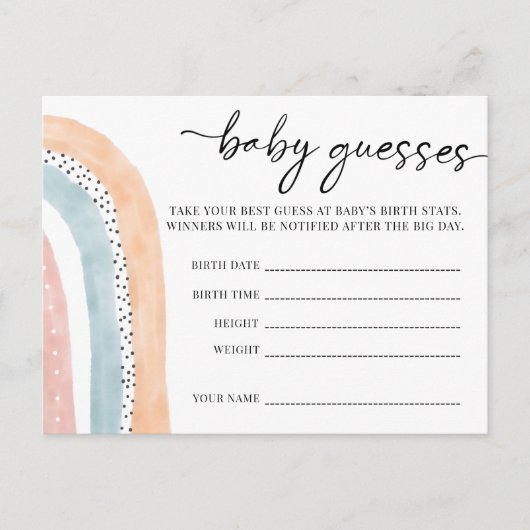 Waterverf Rainbow Baby shower Baby Briefkaart (Voorkant)