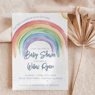 Waterverf Rainbow Baby shower   Geslacht Kaart
