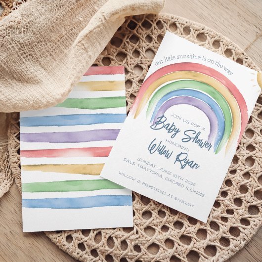 Waterverf Rainbow Baby shower | Geslacht Kaart