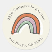 Waterverf Rainbow Baby shower Return-adres Ronde Sticker (Voorkant)