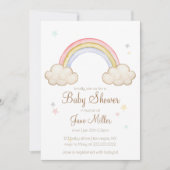 Waterverf Rainbow Baby shower Uitnodiging (Voorkant)