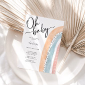 Waterverf Rainbow Baby shower Uitnodiging