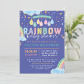 Waterverf Rainbow-Baby shower voor kleurrijke  Kaart (Staand voorkant)