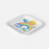 Waterverf Rainbow Baby Sprinkle Papieren Bordje (Gebogen)