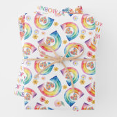 Waterverf Rainbow Birthday Wrapping Paper (In situ)