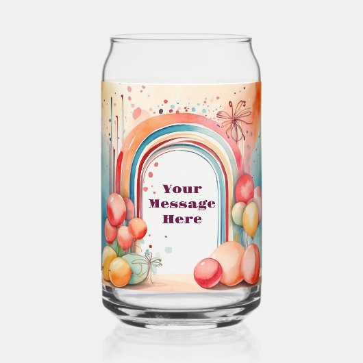 Waterverf Rainbow Bliss Party Blikvorm Glas (Achterkant)