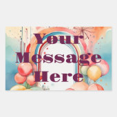 Waterverf Rainbow Bliss Party Rechthoekige Sticker (Voorkant)
