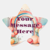 Waterverf Rainbow Bliss Party Ster Sticker (Voorkant)