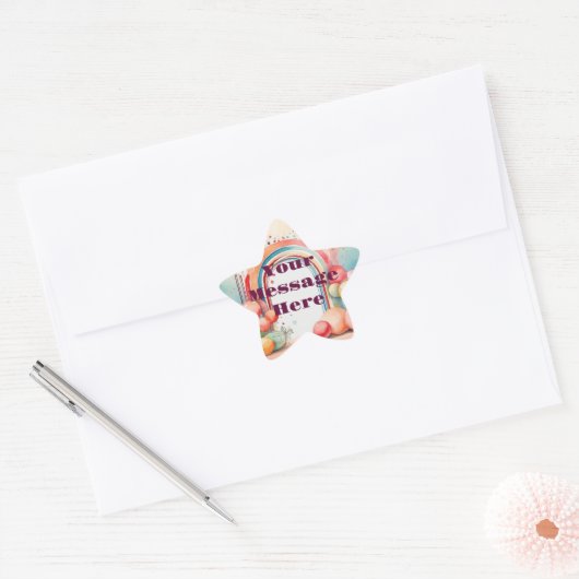 Waterverf Rainbow Bliss Party Ster Sticker (Envelop)