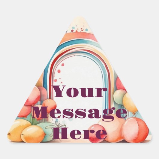 Waterverf Rainbow Bliss Party Sticker (Voorkant)