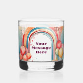 Waterverf Rainbow Bliss Party Whisky Glas (Voorkant)