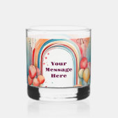 Waterverf Rainbow Bliss Party Whisky Glas (Achterkant)