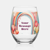 Waterverf Rainbow Bliss Party Wijnglas Zonder Voet (Voorkant)