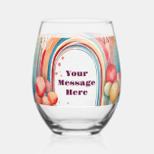 Waterverf Rainbow Bliss Party Wijnglas Zonder Voet (Achterkant)