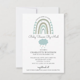 Waterverf Rainbow Blue Baby Boy Shoby Mail Kaart