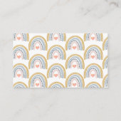 Waterverf Rainbow Blue Baby shower Diaper Raffle Informatiekaartje (Achterkant)