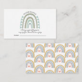 Waterverf Rainbow Blue Baby shower Diaper Raffle Informatiekaartje (Voorkant / Achterkant)