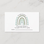 Waterverf Rainbow Blue Baby shower Diaper Raffle Informatiekaartje (Voorkant)