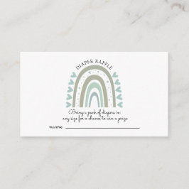 Waterverf Rainbow Blue Baby shower Diaper Raffle Informatiekaartje