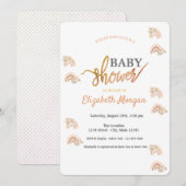 Waterverf Rainbow Boho Flowers Baby shower Kaart (Voorkant / Achterkant)