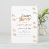 Waterverf Rainbow Boho Flowers Baby shower Kaart (Staand voorkant)